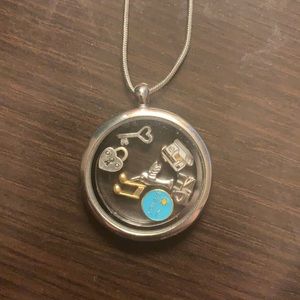 Floating charm locket necklace